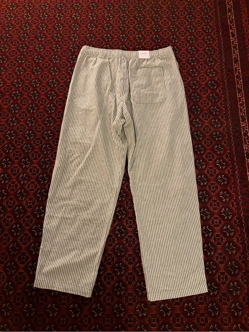 RELAXED LINEN-COTTON PLEATED PULL-ON PANT